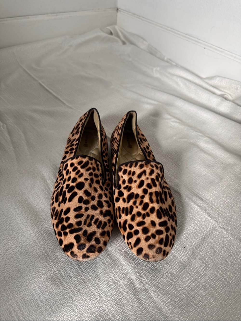Birdies Leopard Print Loafers Flats Size 10 Calf Hair Slip On Chic